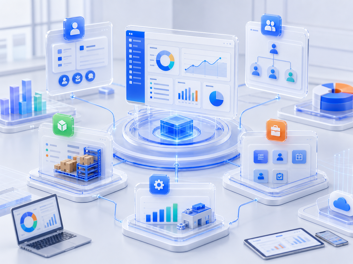 ERP、CRM、OA 与企业管理系统可视化